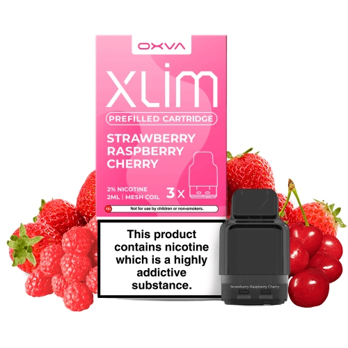 OXVA Xlim előretöltött POD Strawberry Raspberry Cherry 20 mg (3db)